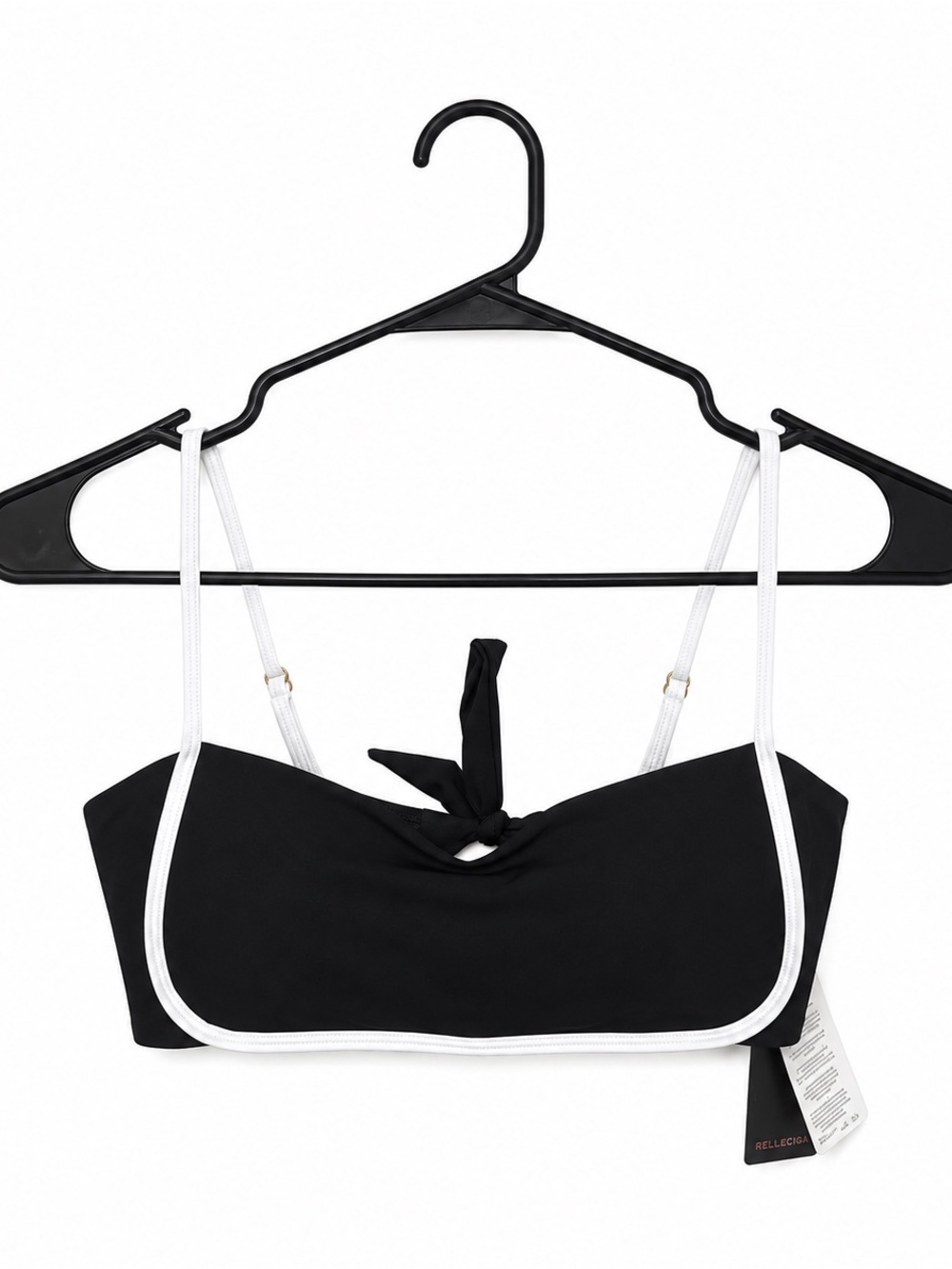 RELLECIGA Black Bandeau Top with White Trim